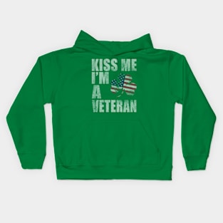 Kiss Me Im A Veteran St Patricks Day Kids Hoodie